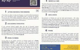 Ulotki informacyjne dla uchodźc&oacute;w z Ukrainy | Інформаційні листівки для біженців з України