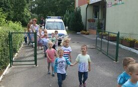 ​Ćwiczenia przeciwpożarowe w przedszkolu Janku Wędrowniczku