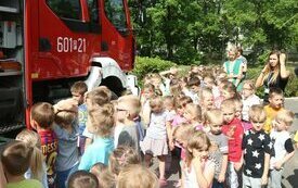 ​Ćwiczenia przeciwpożarowe w przedszkolu Janku Wędrowniczku