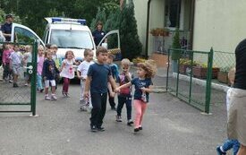 ​Ćwiczenia przeciwpożarowe w przedszkolu Janku Wędrowniczku