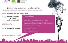 SZKOLENIE pn. &bdquo;NISKA EMISJA &ndash; przyczyny &ndash; skutki &ndash; szanse&rdquo;,