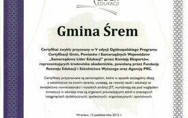 Gmina Śrem "Samorządowym Liderem Edukacji"