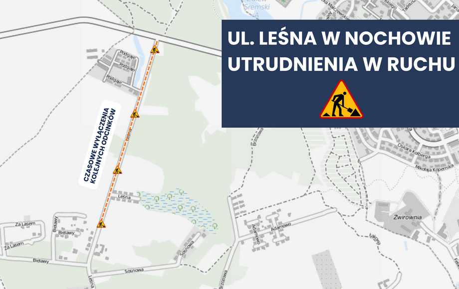 Zdjęcie do Uwaga! Utrudnienia na ul. Leśnej w Nochowie