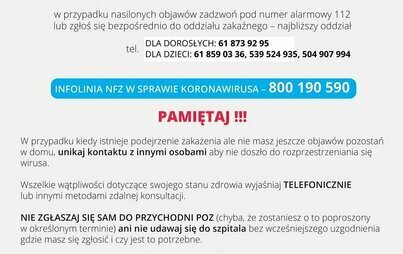 Zdjęcie do Informacja dotycząca koronawirusa &ndash; objawy, działania jakie należy podjąć w przypadku podejrzenia zakażeniem