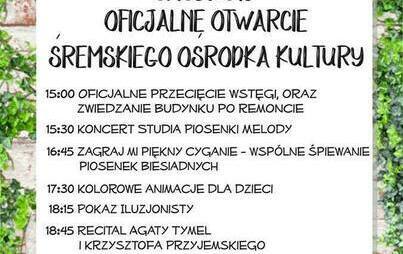 Zdjęcie do Oficjalne otwarcie Śremskiego Ośrodka Kultury - po remoncie