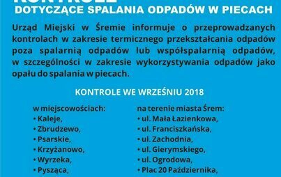 Zdjęcie do Kontrole dot. spalania odpad&oacute;w we wrześniu 2018 roku