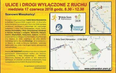 Zdjęcie do Utrudnienia na drogach podczas p&oacute;łmaratonu - 17 czerwca