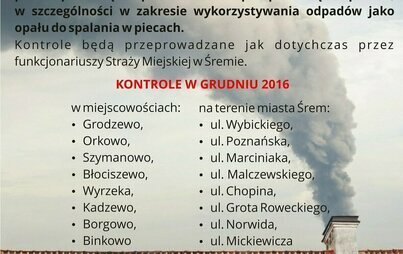 Zdjęcie do Kontrole dot. spalania odpad&oacute;w w piecach w grudniu