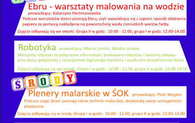 Zdjęcie do ​Warsztaty Wakacyjne w ŚOK