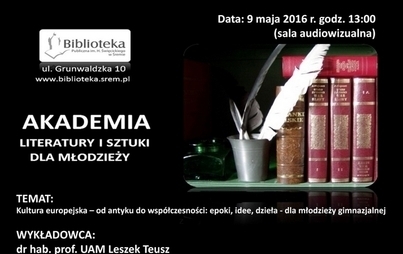 Zdjęcie do Akademia literatury i sztuki dla młodzieży
