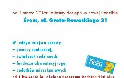 Zdjęcie do Nowa siedziba Ośrodka Pomocy Społecznej - od 1 marca 2016r.