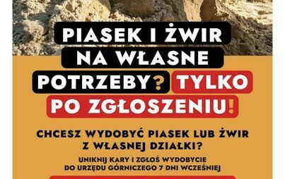 Wydobycie piasku i żwiru na własne potrzeby