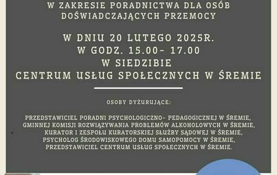 Tydzień Pomocy Osobom Pokrzywdzonym Przestępstwem – Dyżur Specjalistów w Śremie