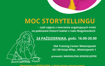Moc Storytellingu – warsztat edukacyjny w ramach projektu „Sukces kobiecy dawniej i dziś” -  24 października 2025