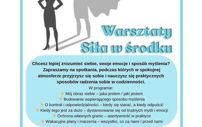 Zdjęcie do Centrum Usług Społecznych w Śremie zaprasza na warsztaty &bdquo;Siła w środku&rdquo;