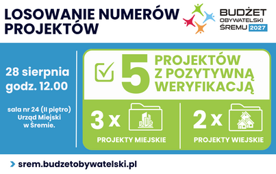 Zdjęcie do Budżet Obywatelski Śremu 2027 &ndash; losowanie numer&oacute;w projekt&oacute;w | 28 sierpnia 2026 r. o&nbsp;godz. 12.00