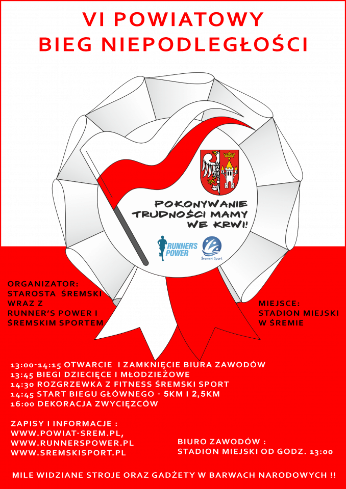 biało-czerwony plakat biegu
